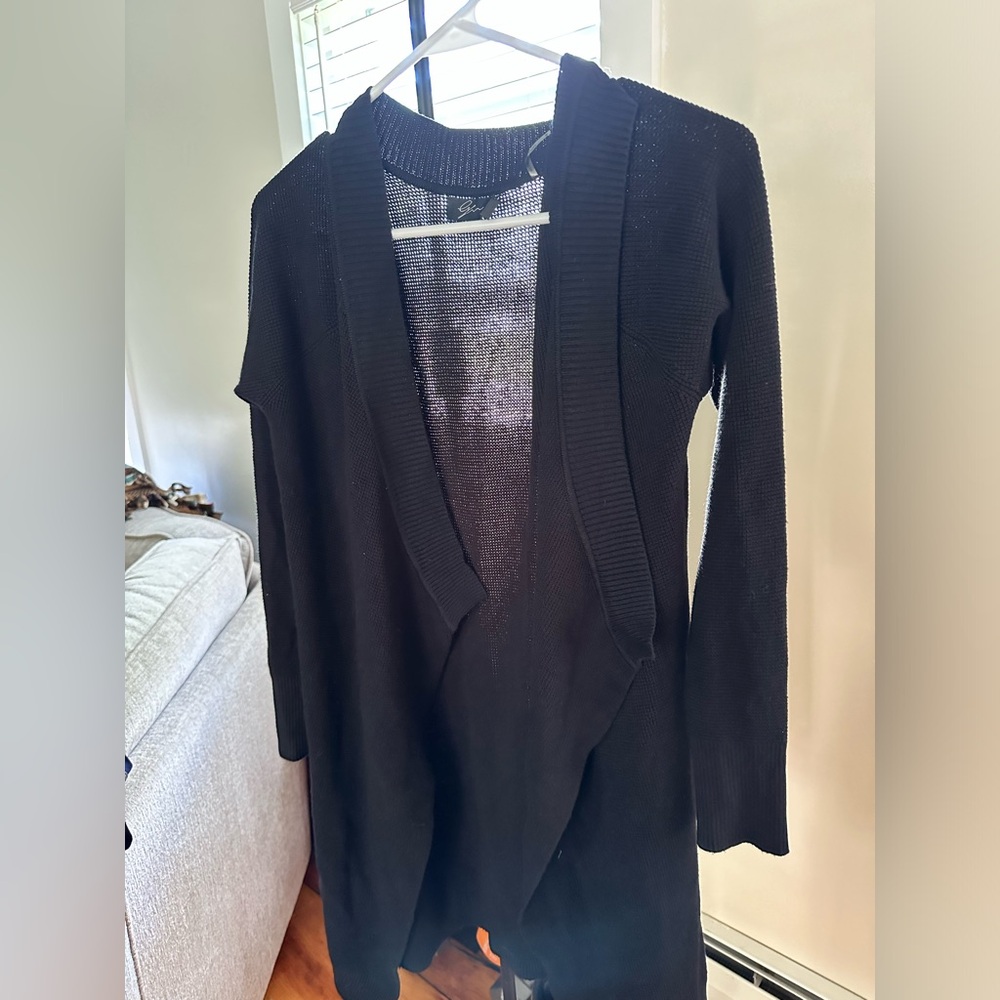 Black open style cardigan